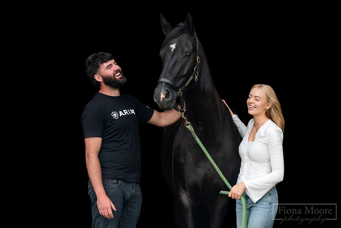 Black Background Equine Portrait by West Midlands based equestrian Photographer - Fiona Moore Photography