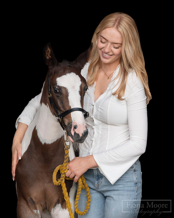  Black Background Equine foal Portrait by West Midlands based equestrian Photographer - Fiona Moore Photography